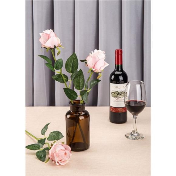 10pcs Artificial Rose Flowers Long Stem Fake Silk Roses for DIY Wedding Bouquet - Picture 5 of 6